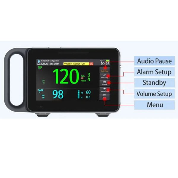 ECG Patient Monitor 7-Inch Touch Screen Portable 6-Parameter Online Sale