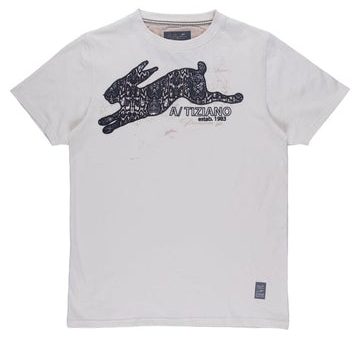 Men A.TIZIANO Stephen Short Sleeve Graphic Print Crew Neck Tee Discount