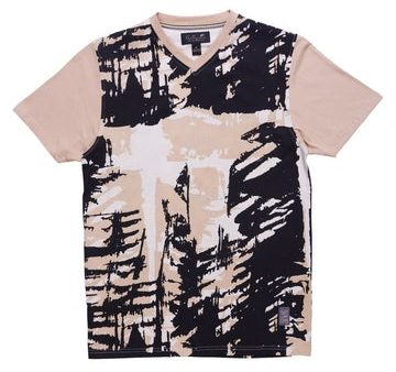 Men A.TIZIANO Nolan Short Sleeve Graphic Print V-Neck Tee For Cheap